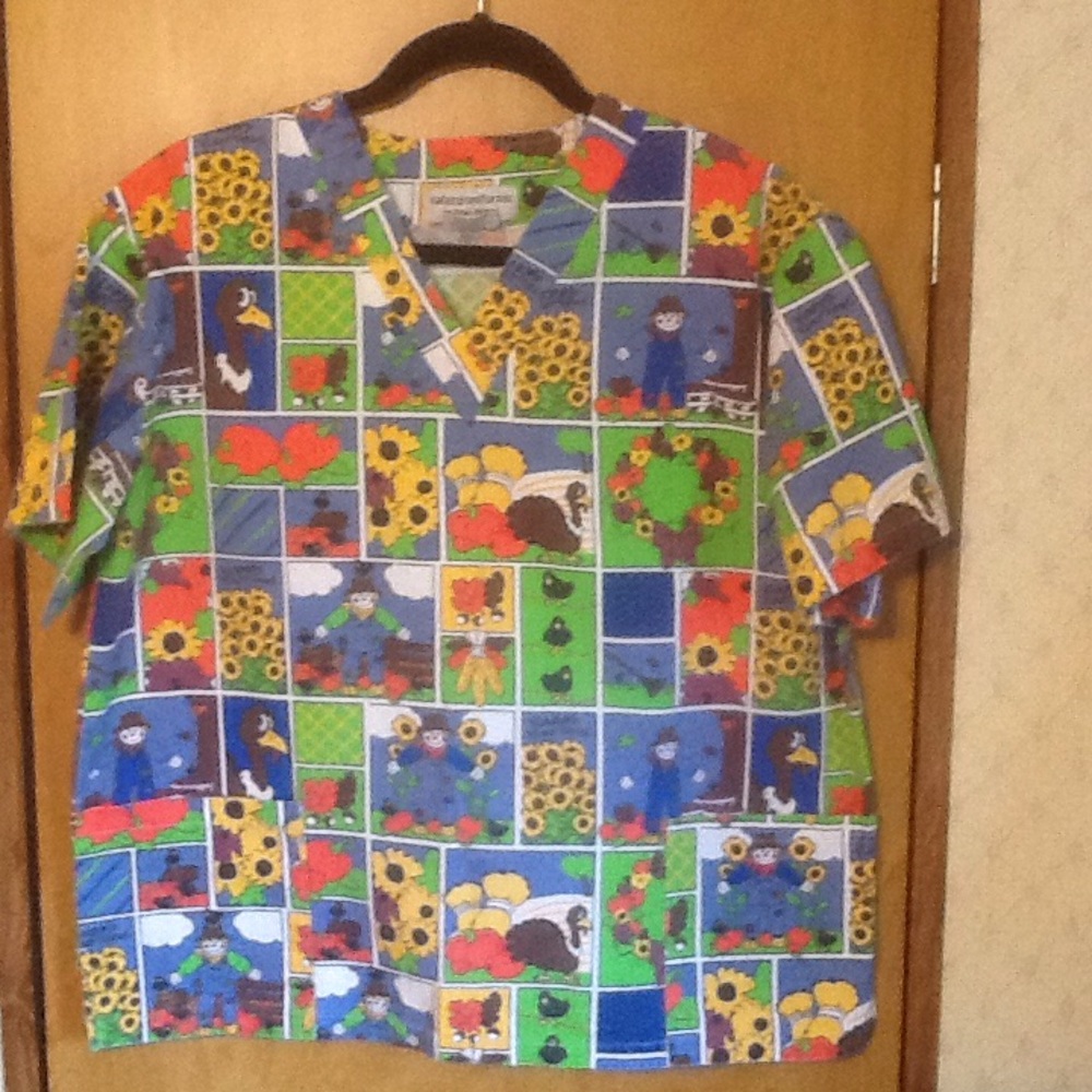 Natural Uniforms Fall Scrub Top